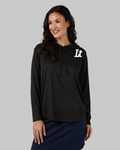 Lft Women’s Lightweight Hooded Tee — Black / White Logo