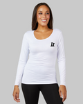 Lft Women’s Lightweight Long-Sleeve Top — White / Black Logo