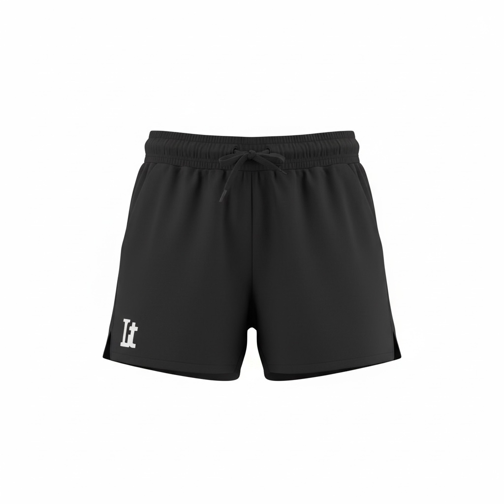 Lft Women’s Lightweight Sweat Shorts — Black / White Logo